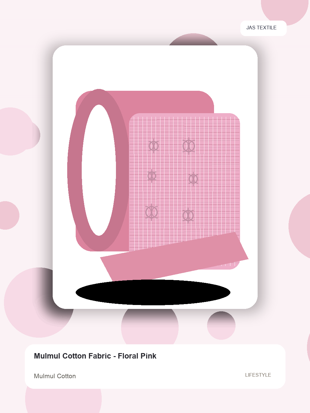 Mulmul Cotton Fabric - Floral Pink thumbnail 3