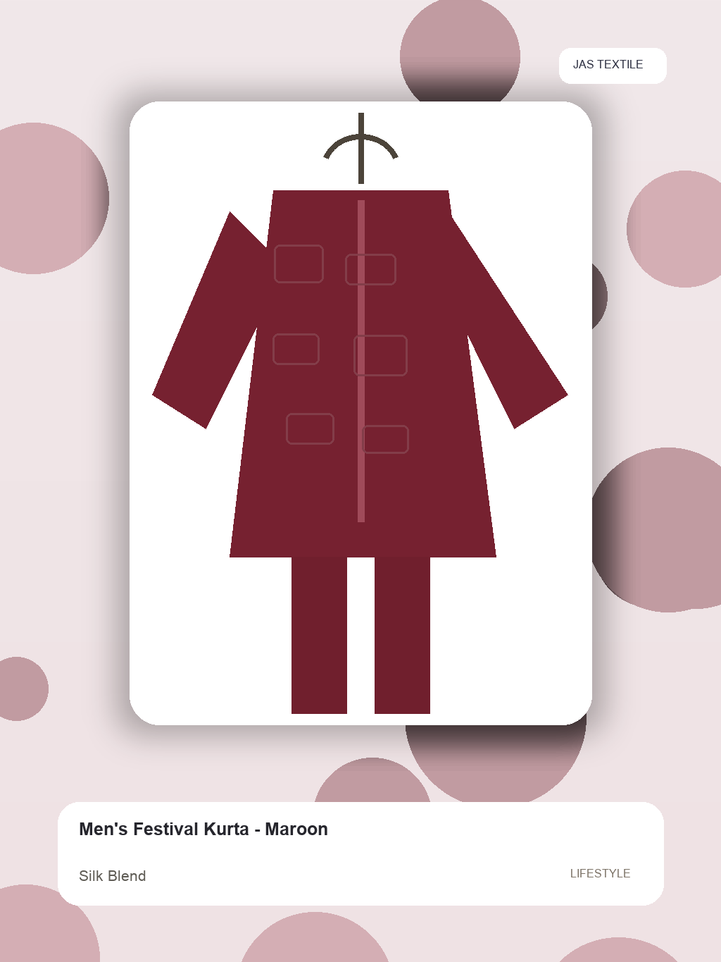 Men's Festival Kurta - Maroon thumbnail 3