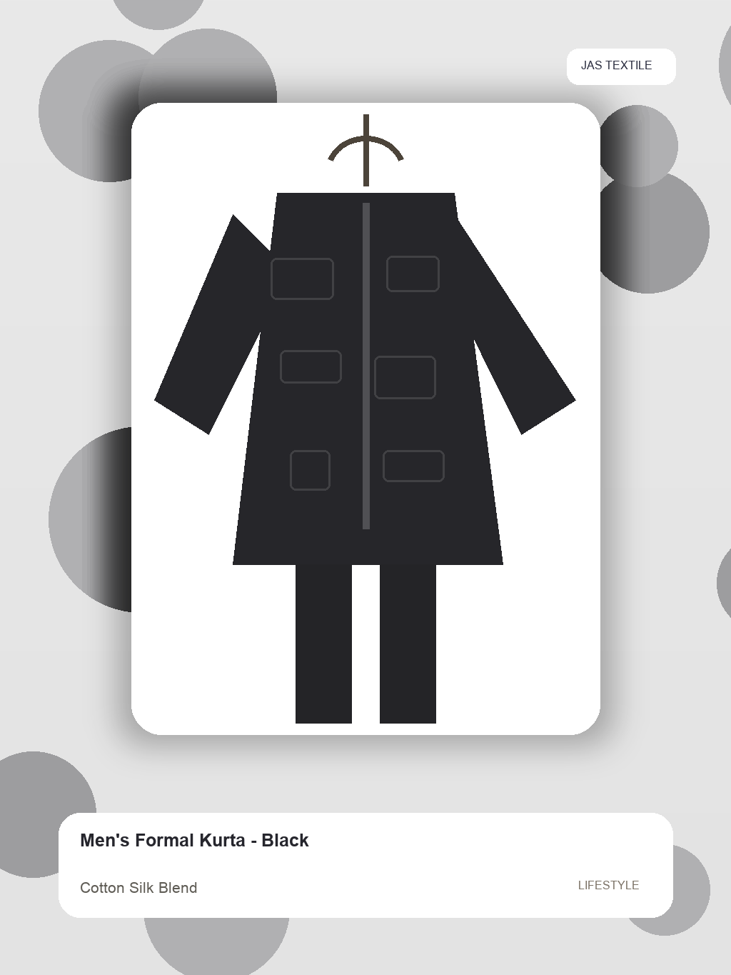 Men's Formal Kurta - Black thumbnail 3