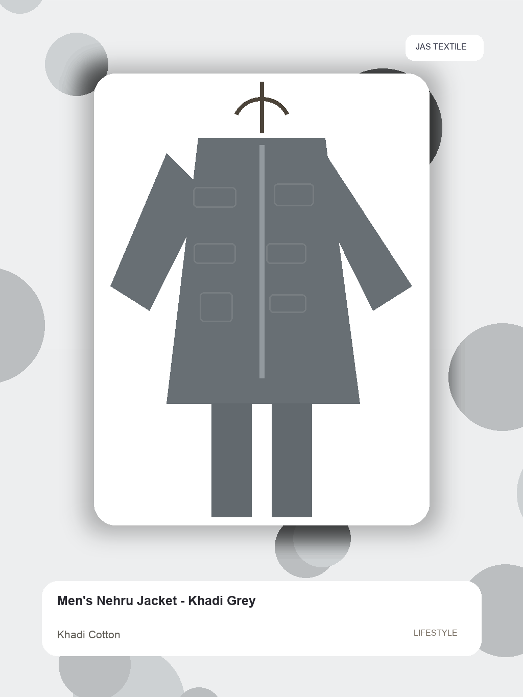Men's Nehru Jacket - Khadi Grey thumbnail 3