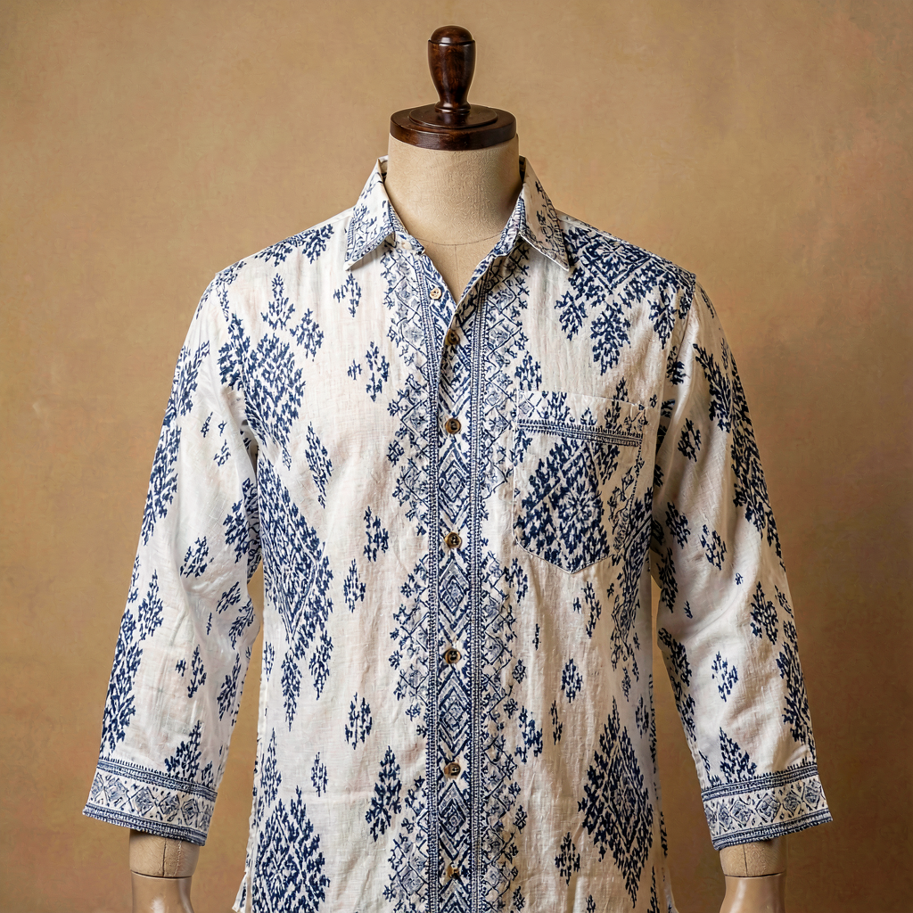 Men's Cotton Shirt - Hand Block Print