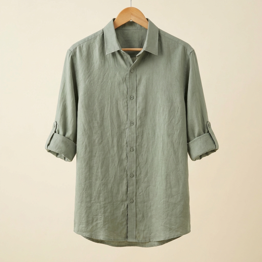 Men's Linen Shirt — Sage Green