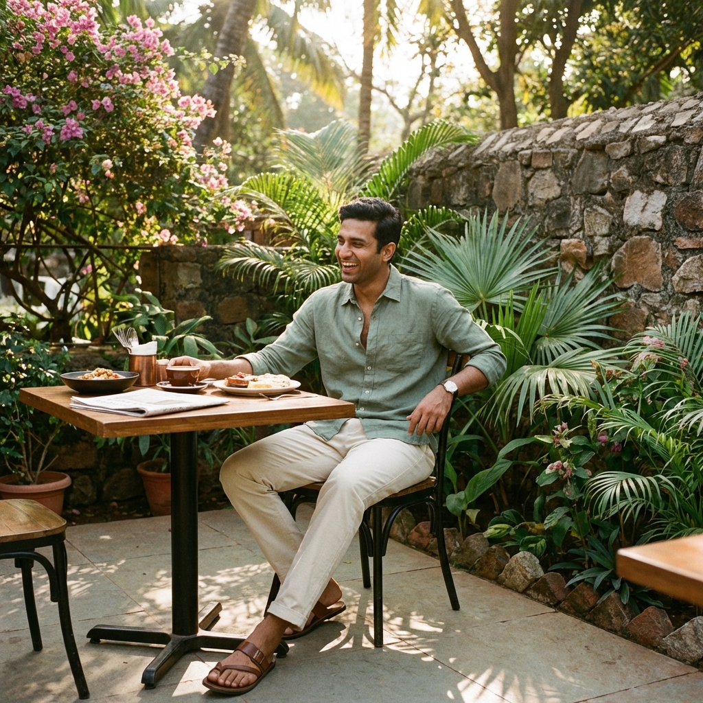 Men's Linen Shirt — Sage Green thumbnail 3