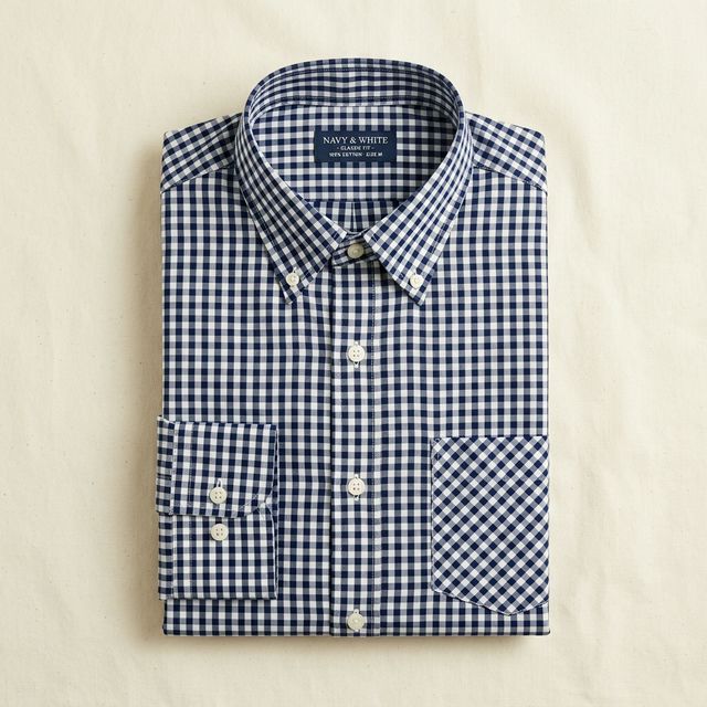 Men's Cotton Shirt — Navy Check