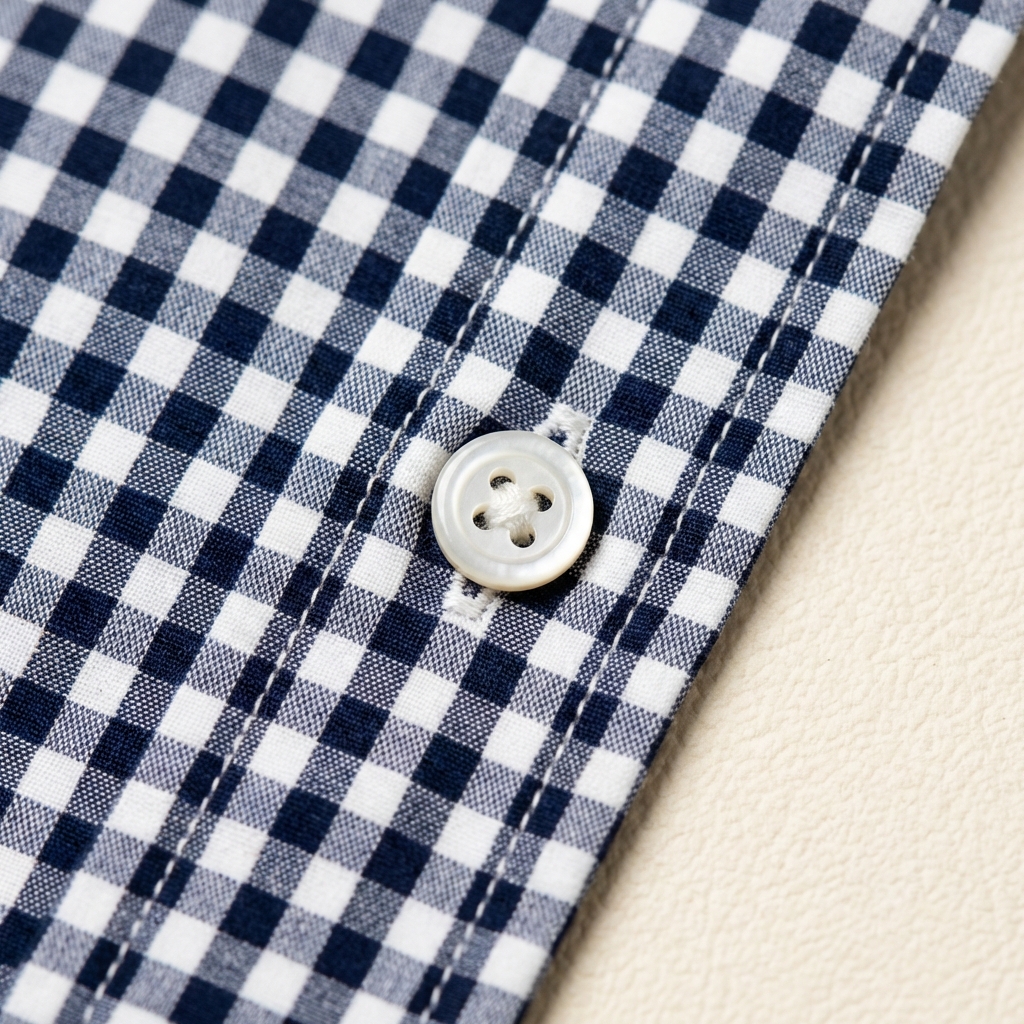 Men's Cotton Shirt — Navy Check thumbnail 2