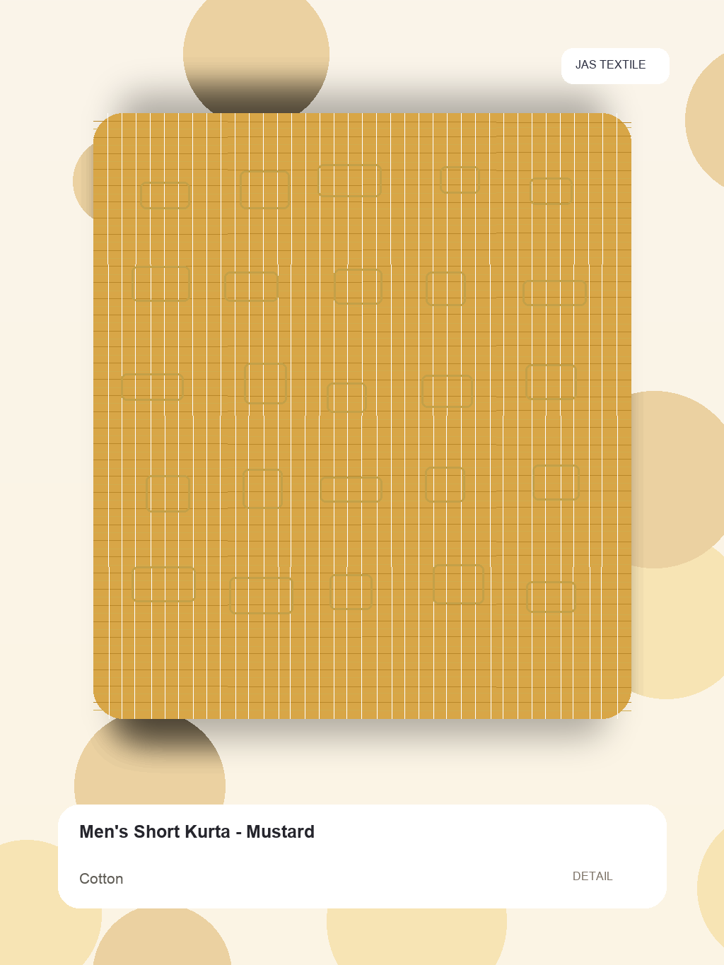 Men's Short Kurta - Mustard thumbnail 2