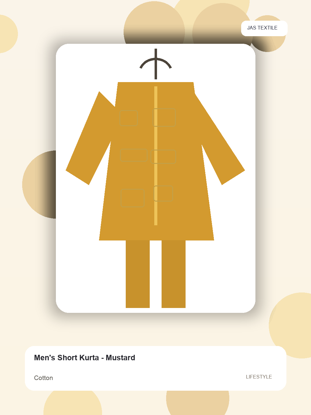 Men's Short Kurta - Mustard thumbnail 3