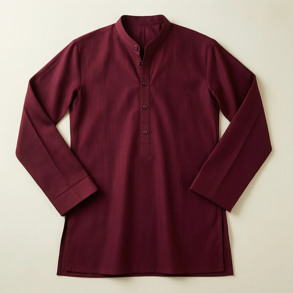 Cotton Straight Kurta Set Wine