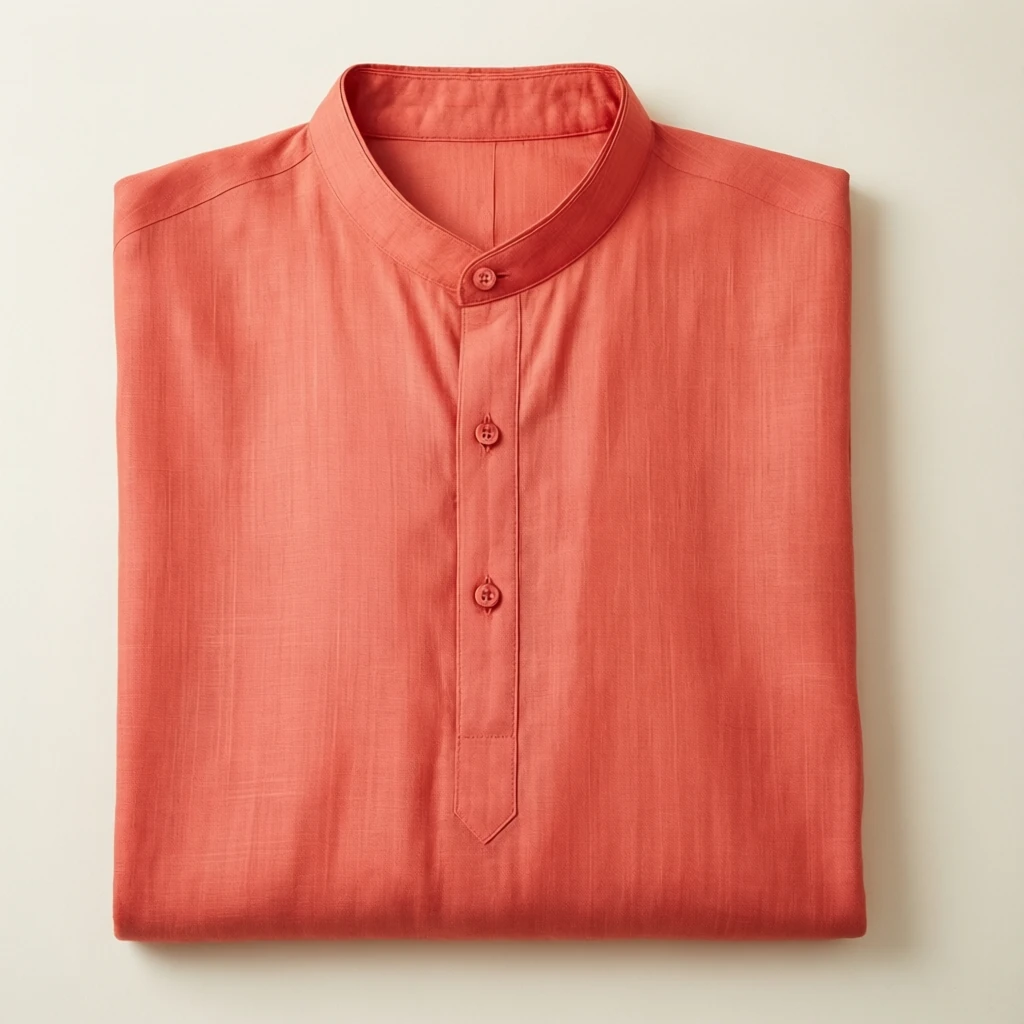 Cotton Straight Kurta Set Coral