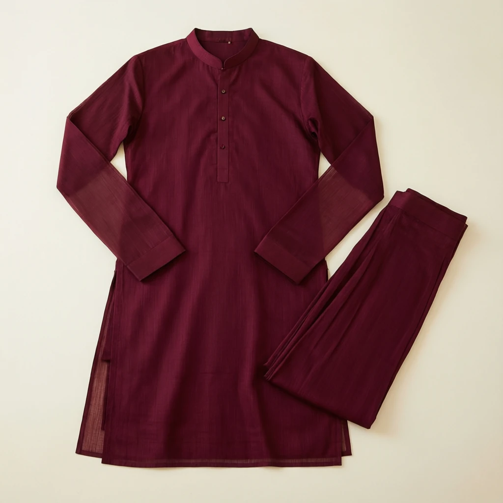 Rayon Straight Kurta Set Wine