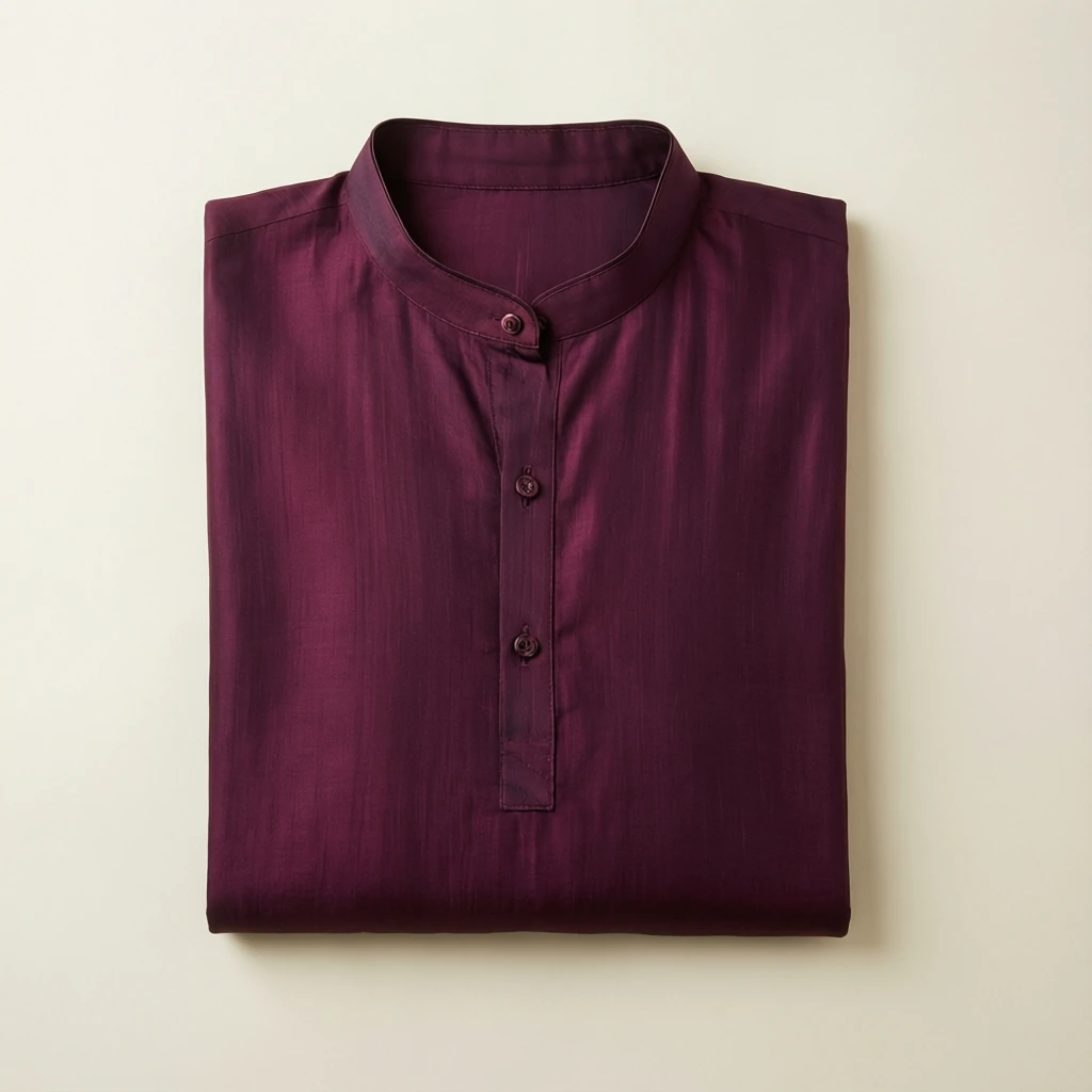 Rayon Straight Kurta Set Plum