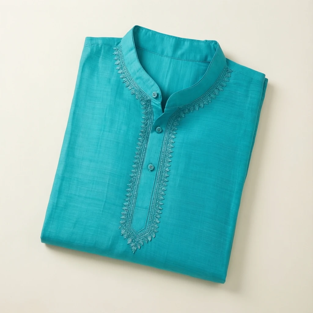 Rayon Straight Kurta Set Aqua