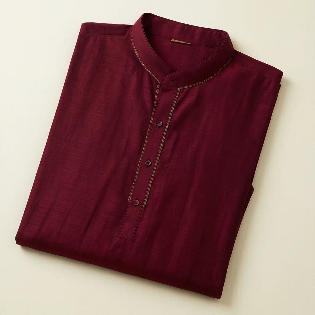 Viscose Straight Kurta Set Wine