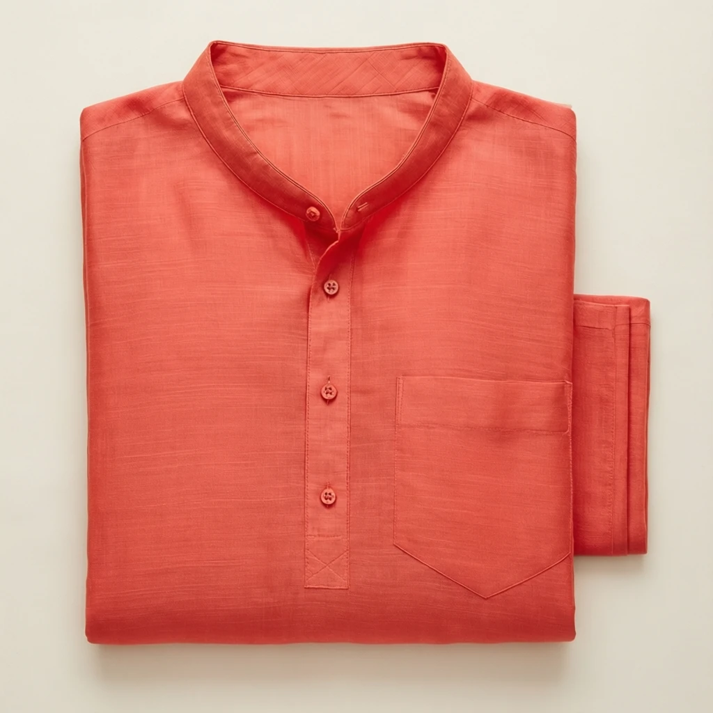 Viscose Straight Kurta Set Coral