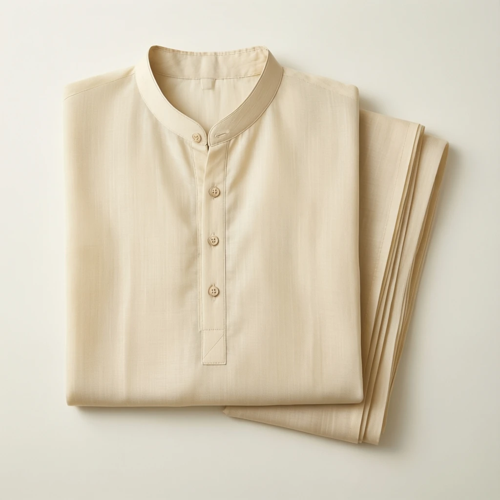 Viscose Straight Kurta Set Ecru