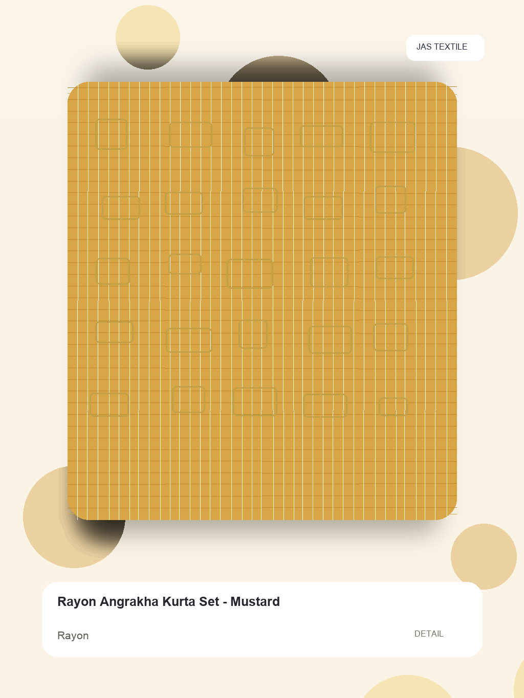 Rayon Angrakha Kurta Set - Mustard thumbnail 2