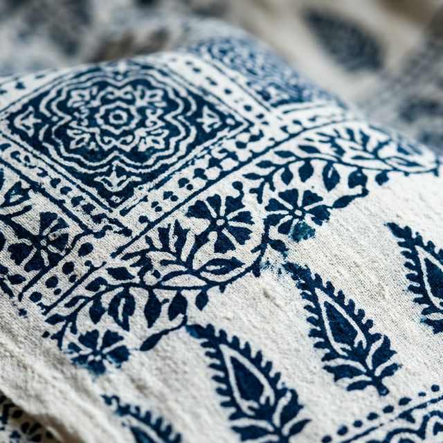 A-Line Block Print Kurta — Indigo thumbnail 2