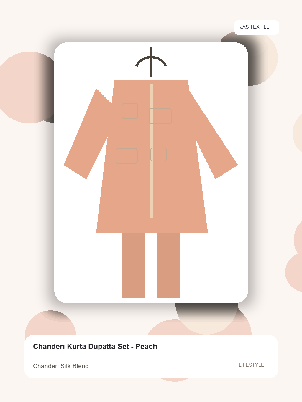 Chanderi Kurta Dupatta Set - Peach thumbnail 3
