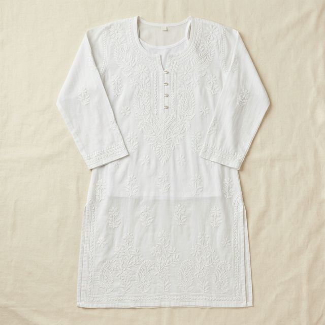 Chikankari Kurta — White on White