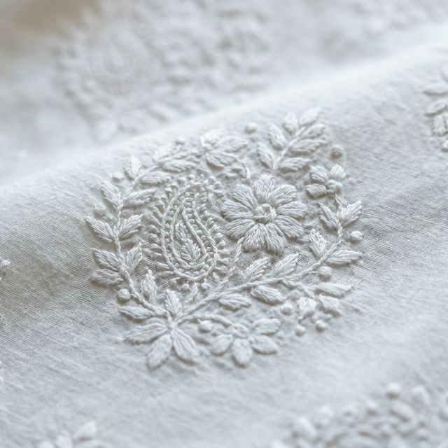 Chikankari Kurta — White on White thumbnail 2