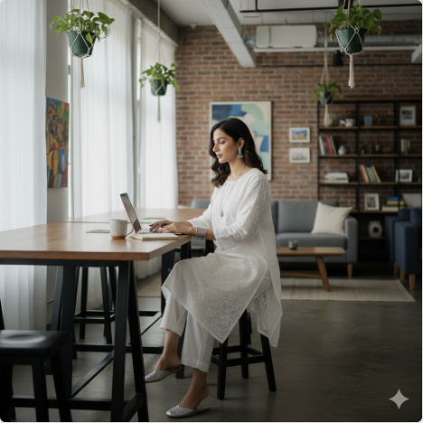 Chikankari Kurta — White on White thumbnail 3