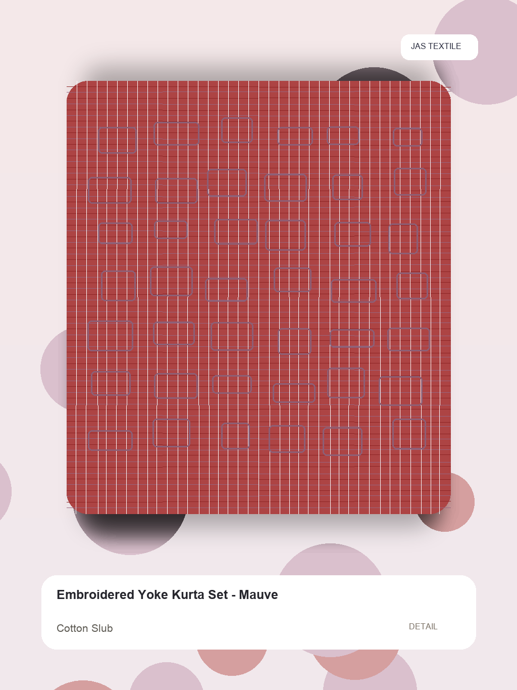 Embroidered Yoke Kurta Set - Mauve thumbnail 2