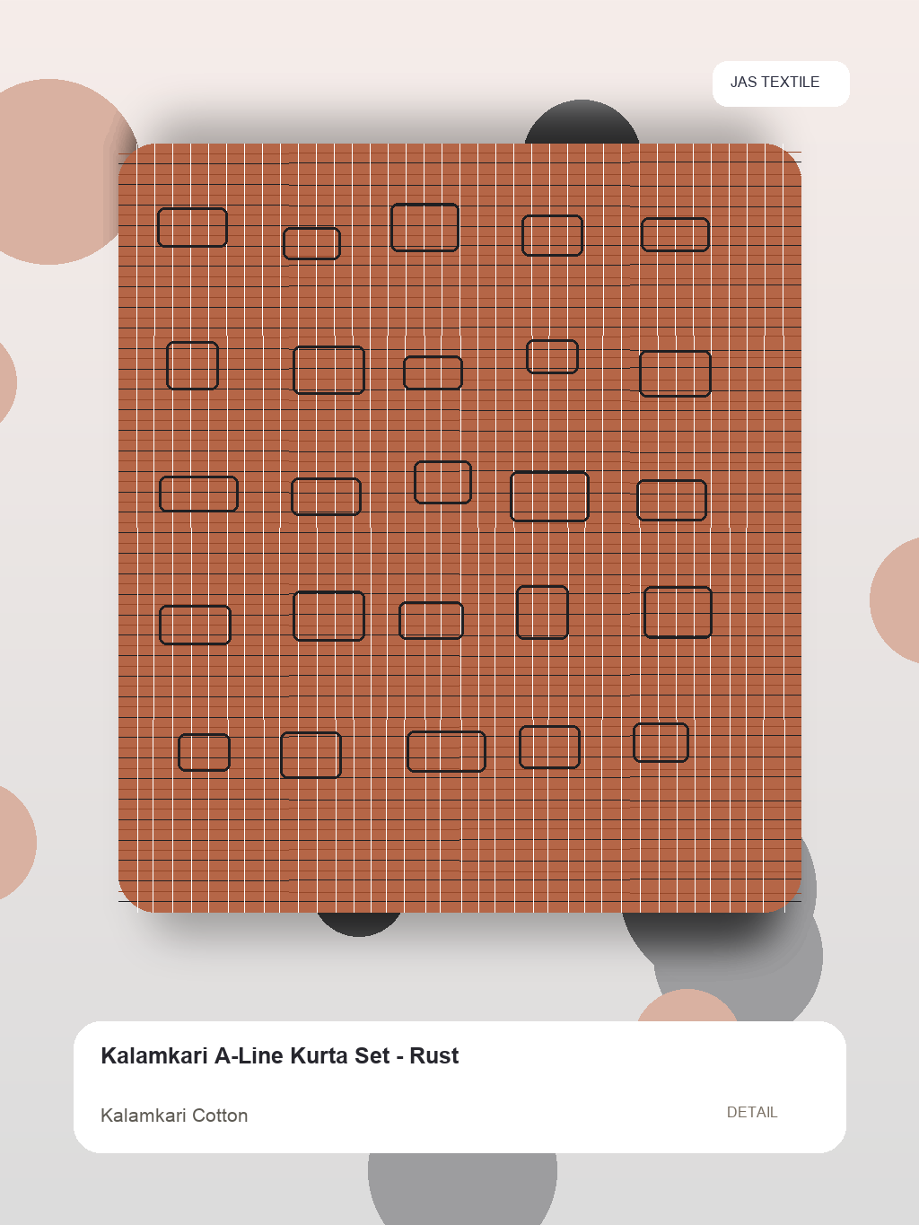 Kalamkari A-Line Kurta Set - Rust thumbnail 2