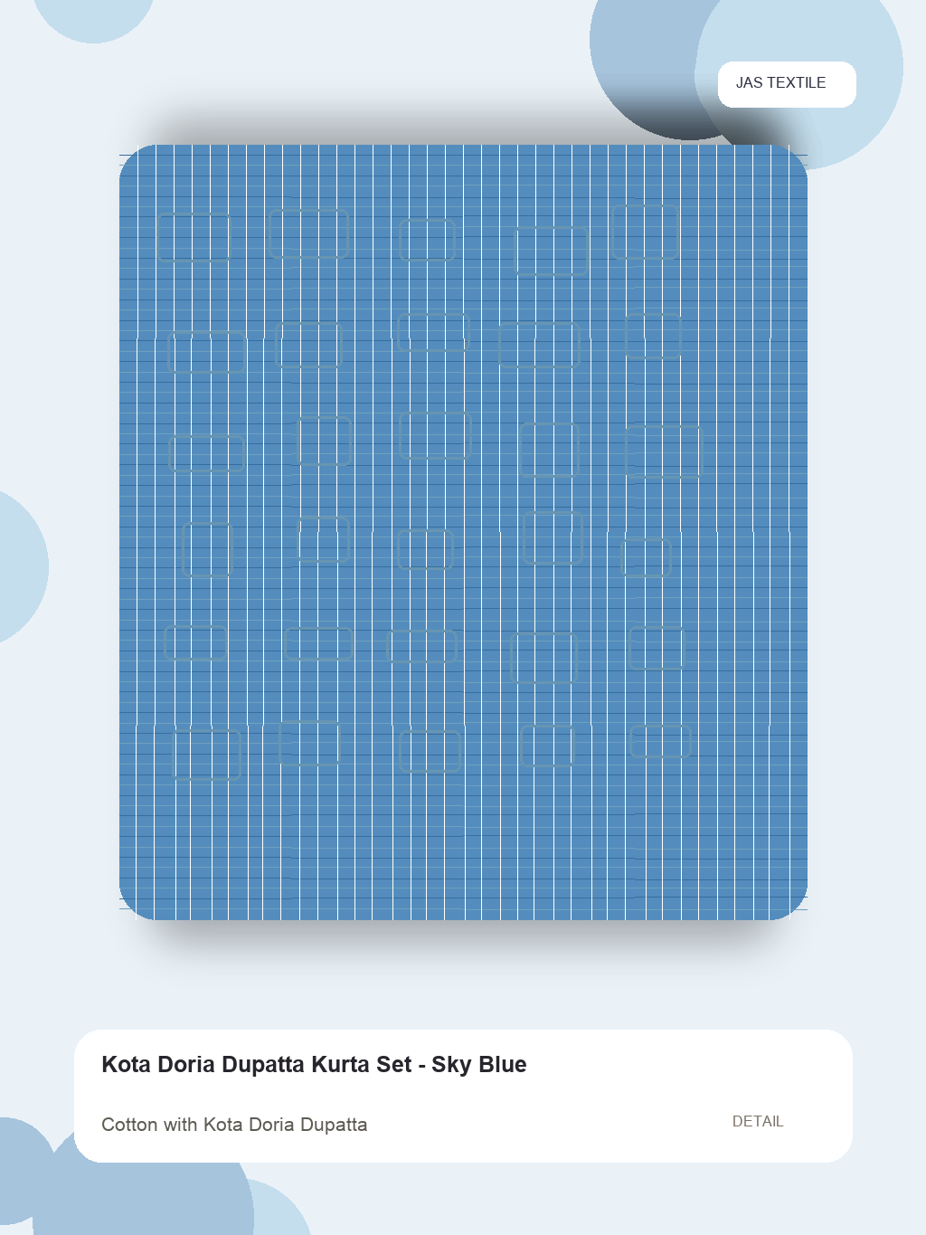 Kota Doria Dupatta Kurta Set - Sky Blue thumbnail 2