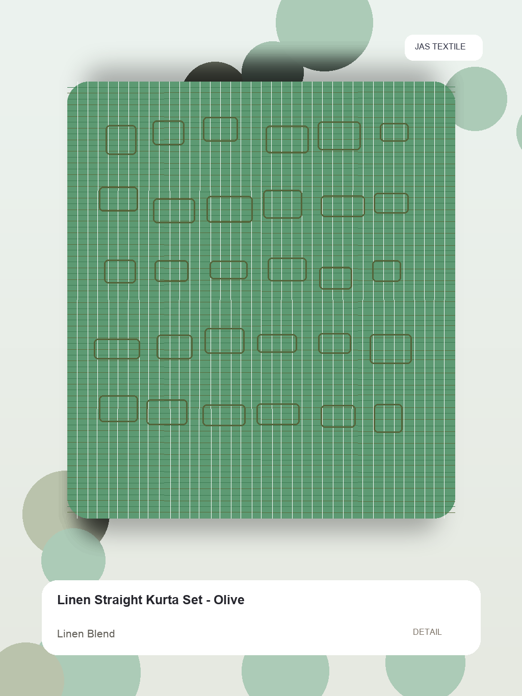 Linen Straight Kurta Set - Olive thumbnail 2