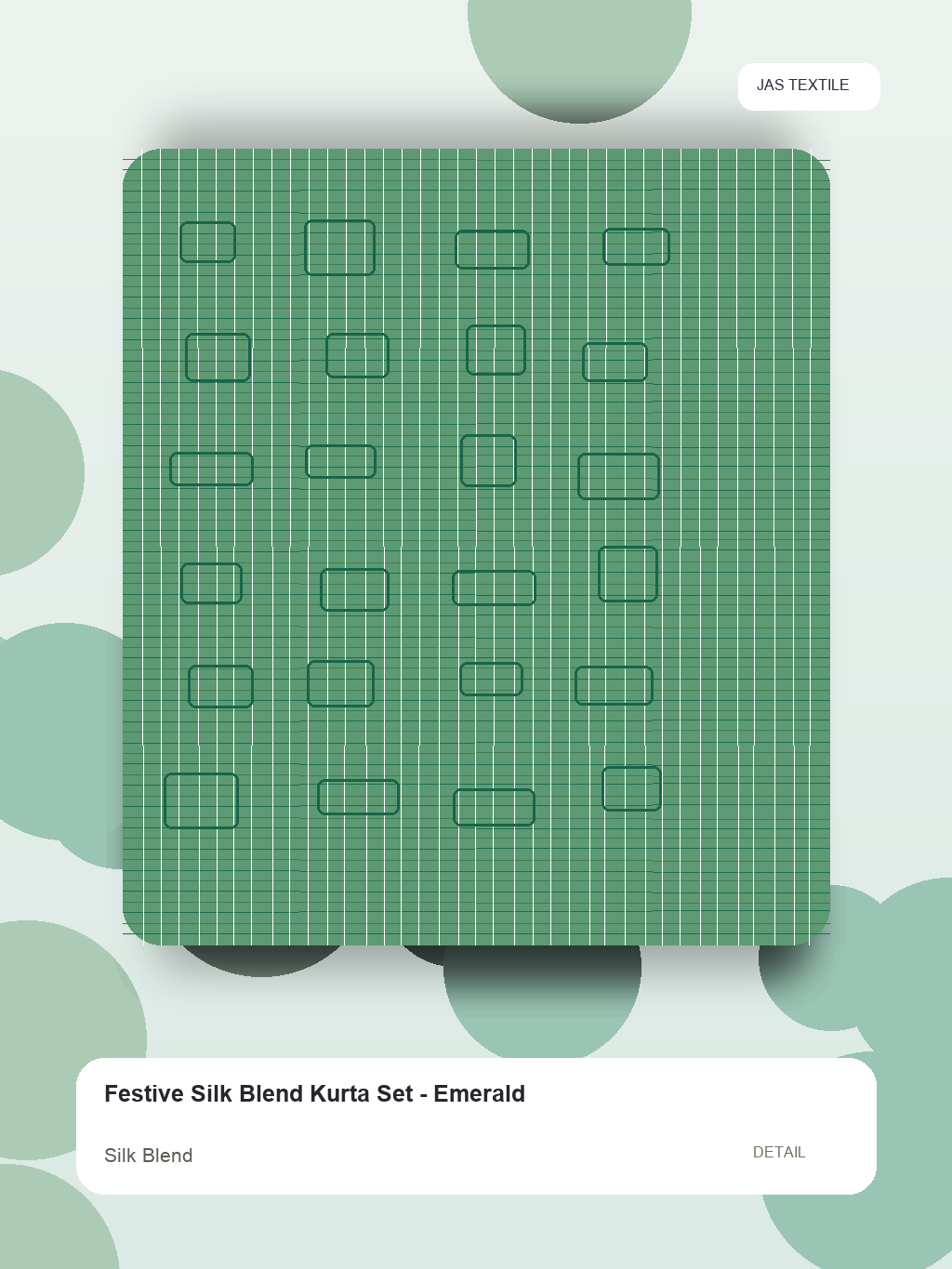 Festive Silk Blend Kurta Set - Emerald thumbnail 2