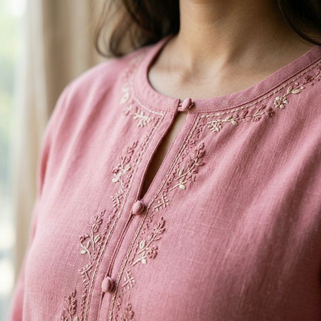 Straight Kurta Set — Rose Pink thumbnail 2
