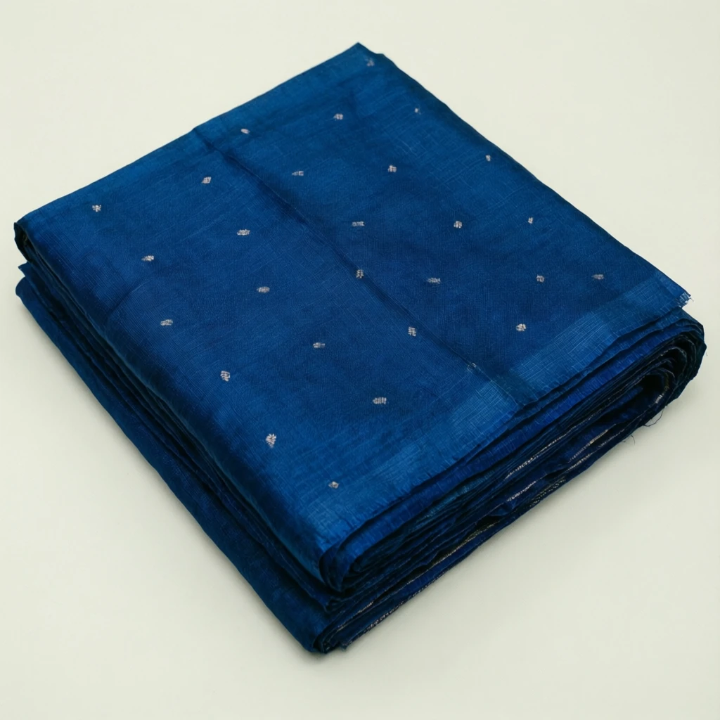 Cotton Tant Saree Indigo