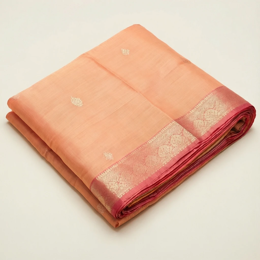 Cotton Tant Saree Peach