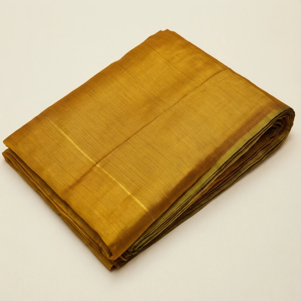 Silk Blend Tant Saree Mustard