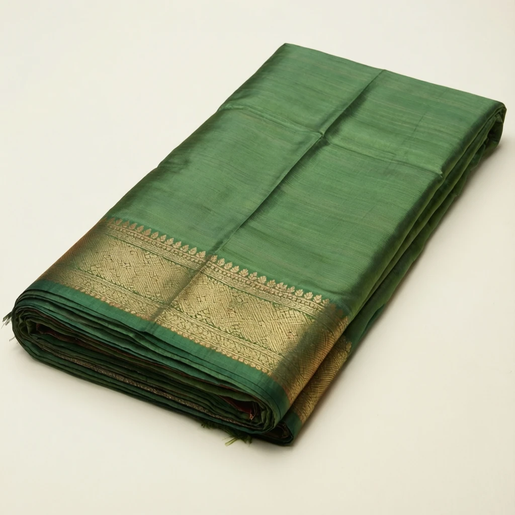 Silk Blend Tant Saree Sage
