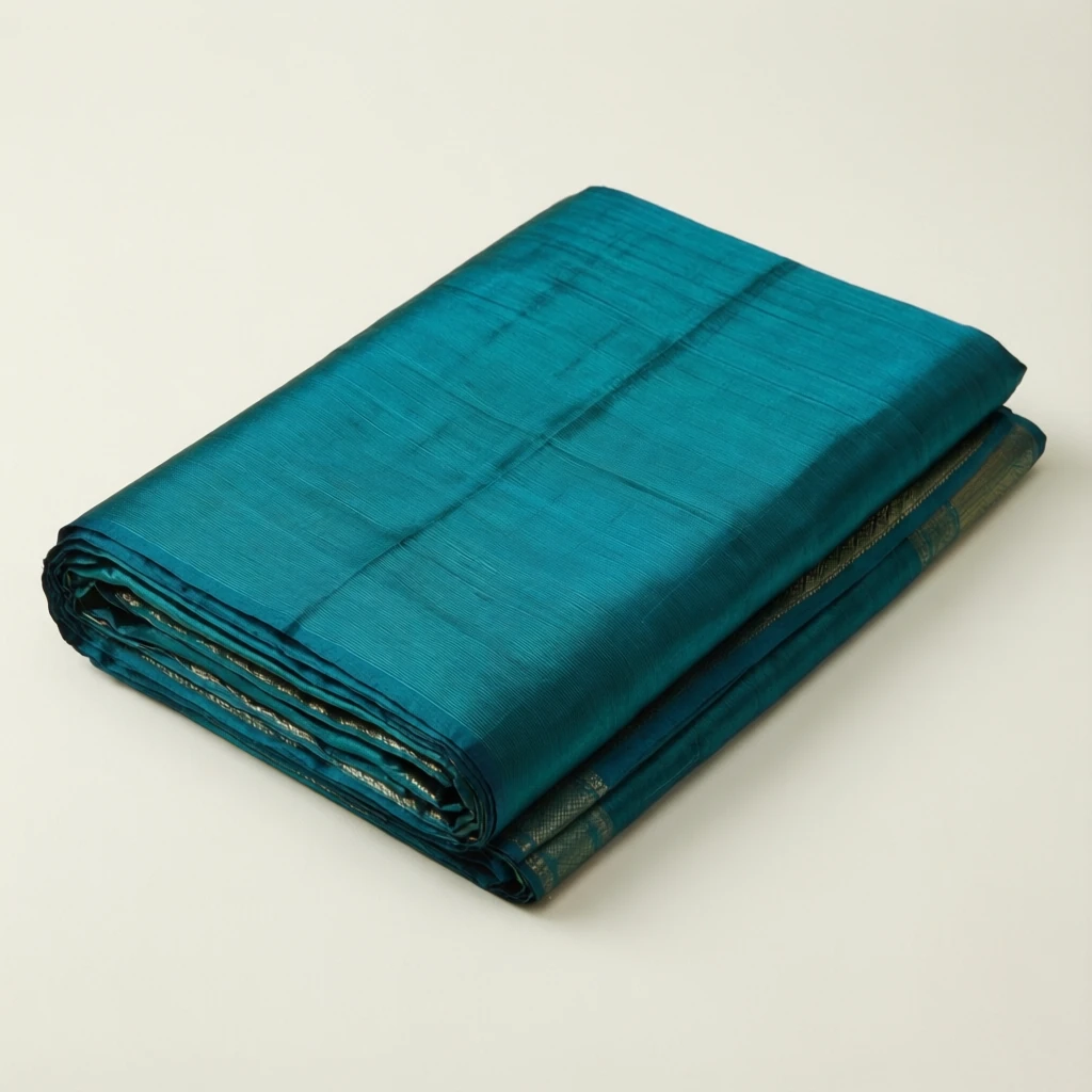 Silk Blend Tant Saree Teal