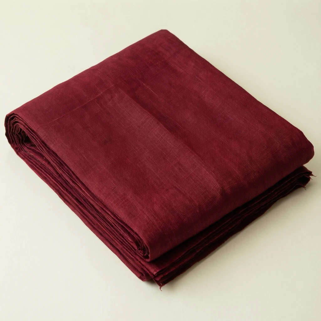 Linen Tant Saree Maroon
