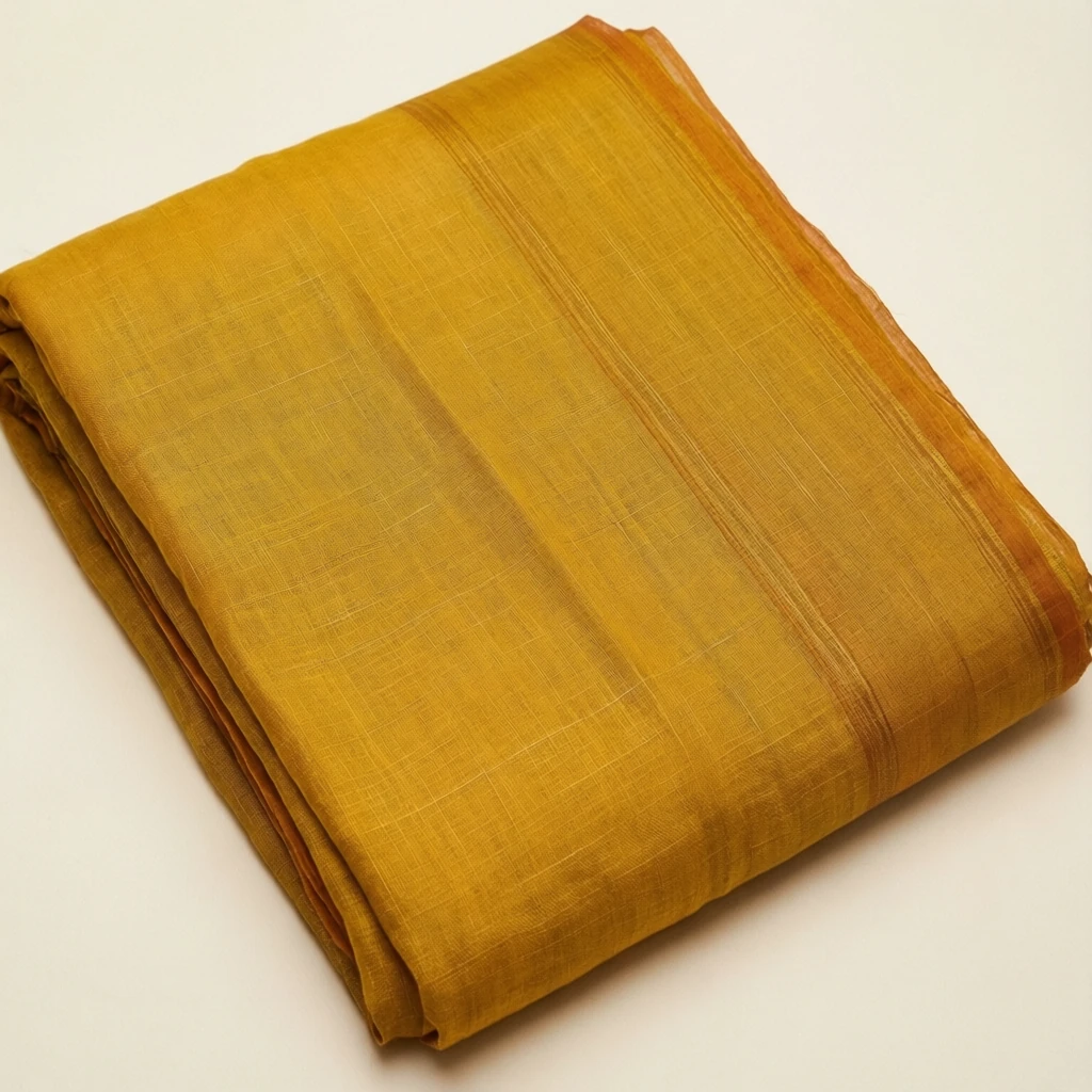 Linen Tant Saree Mustard