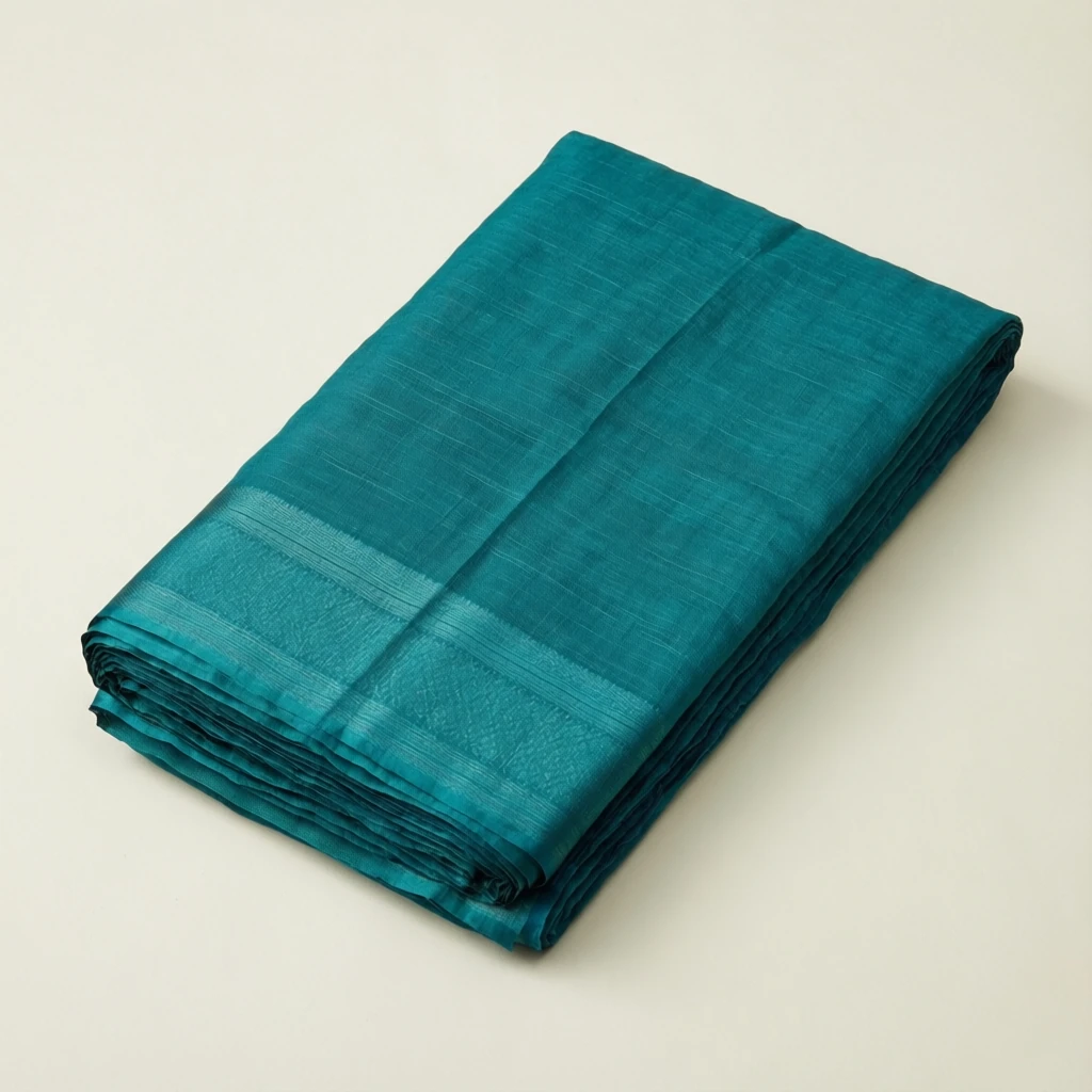Linen Tant Saree Teal