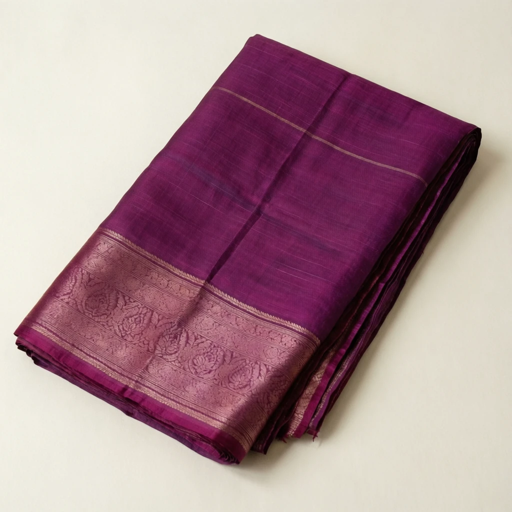 Linen Tant Saree Mauve