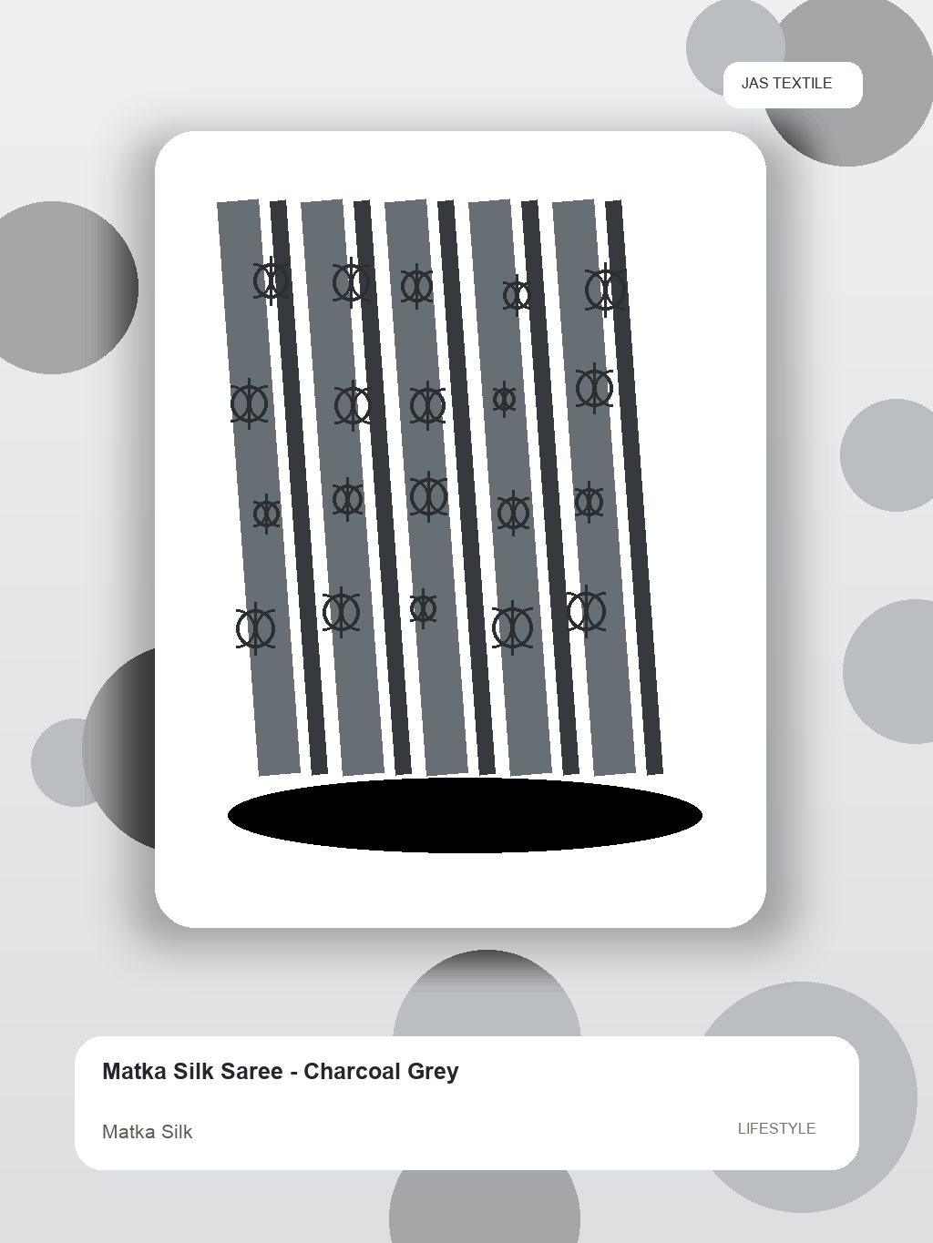 Matka Silk Saree - Charcoal Grey thumbnail 3
