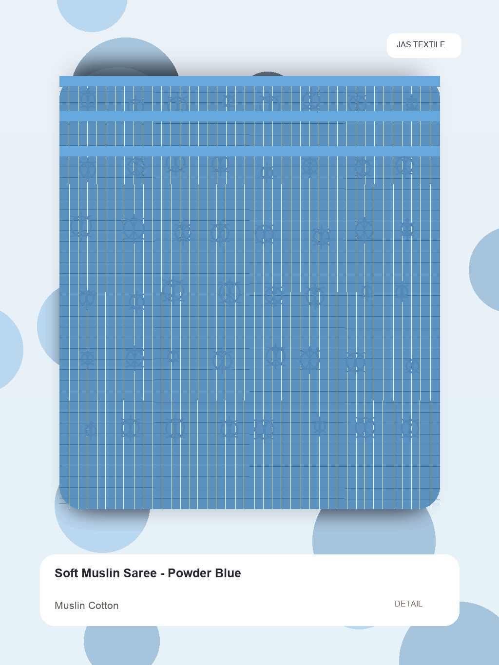 Soft Muslin Saree - Powder Blue thumbnail 2
