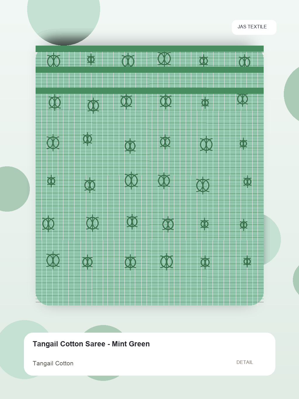 Tangail Cotton Saree - Mint Green thumbnail 2