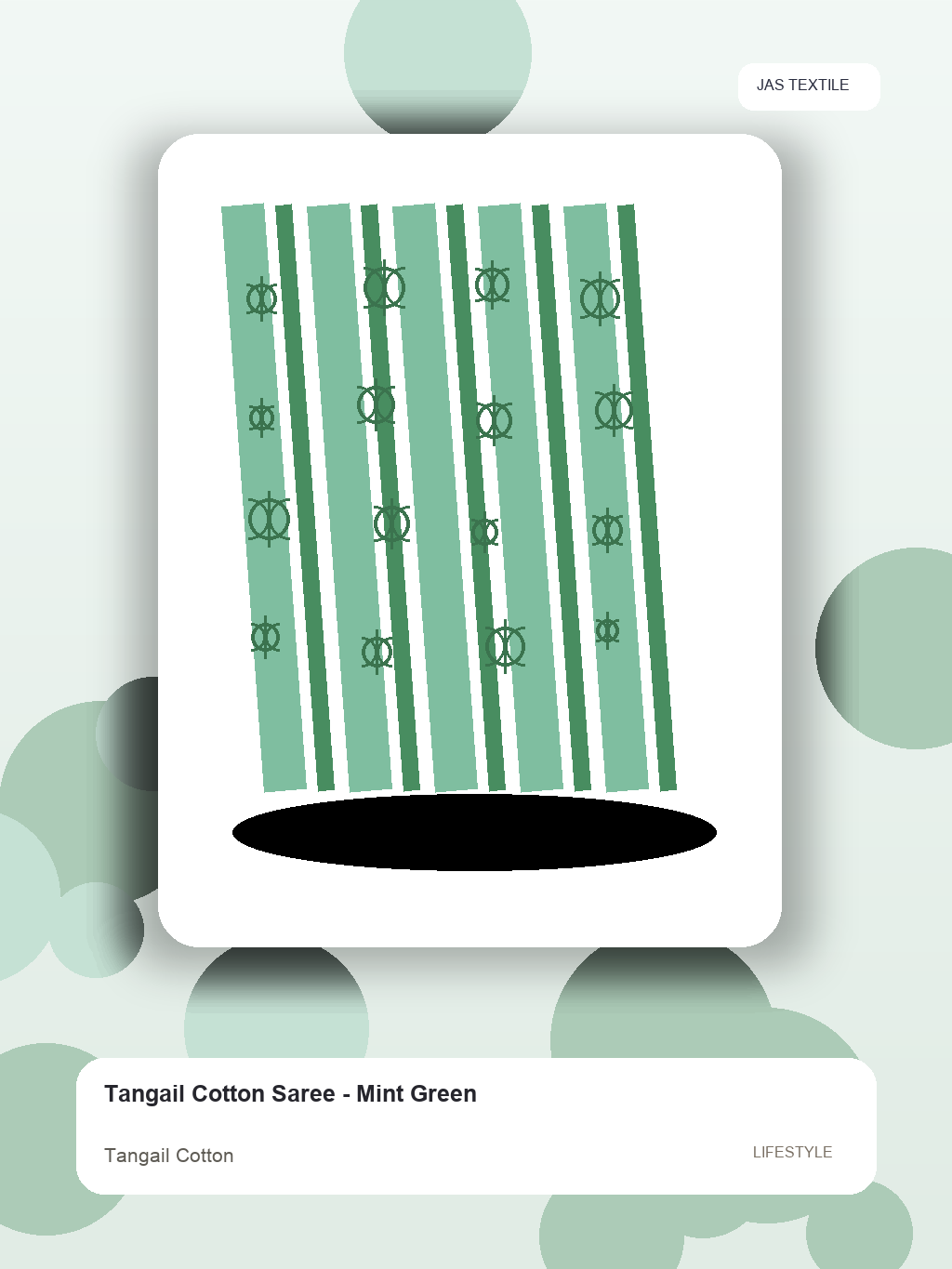 Tangail Cotton Saree - Mint Green thumbnail 3