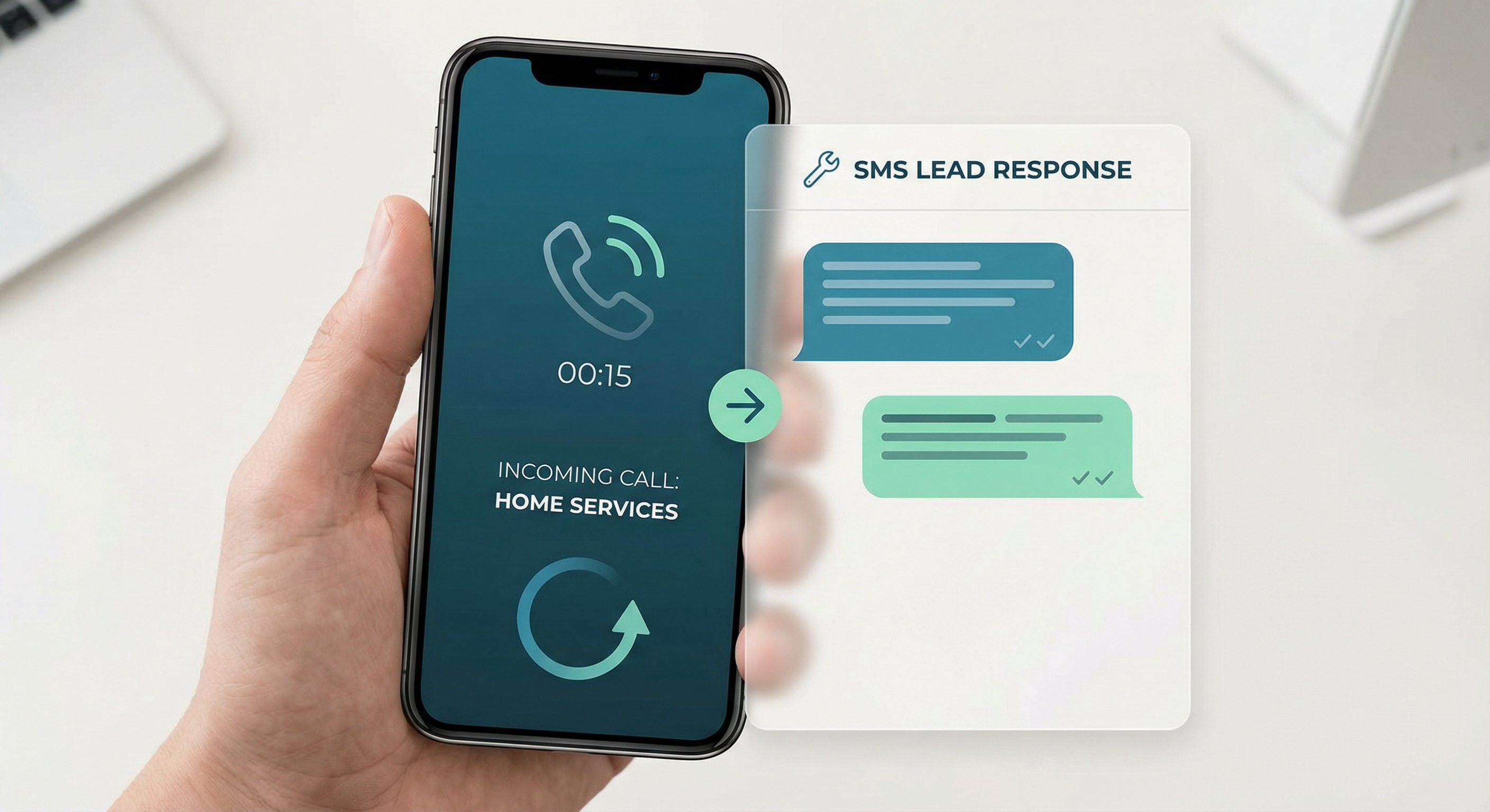 SMS conversation demo on a phone