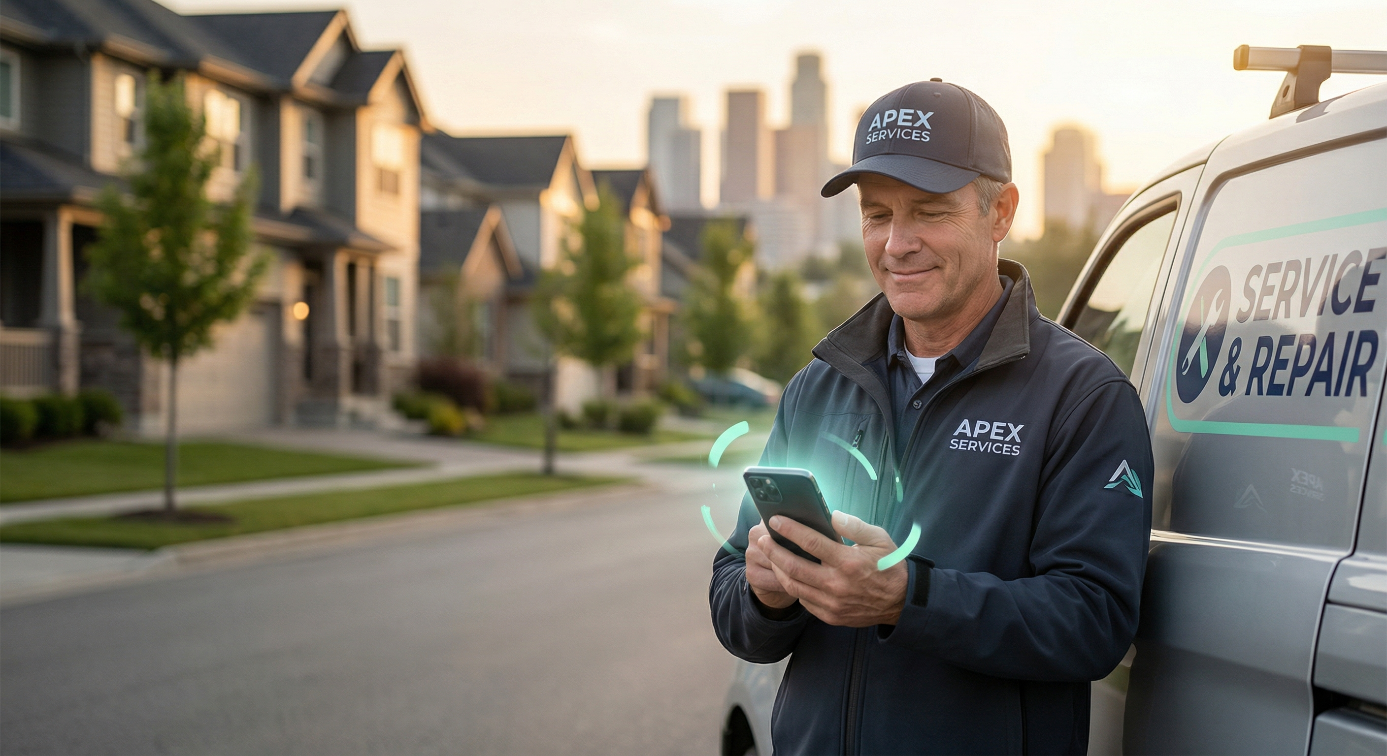 Trade owner receiving a lead summary on their phone