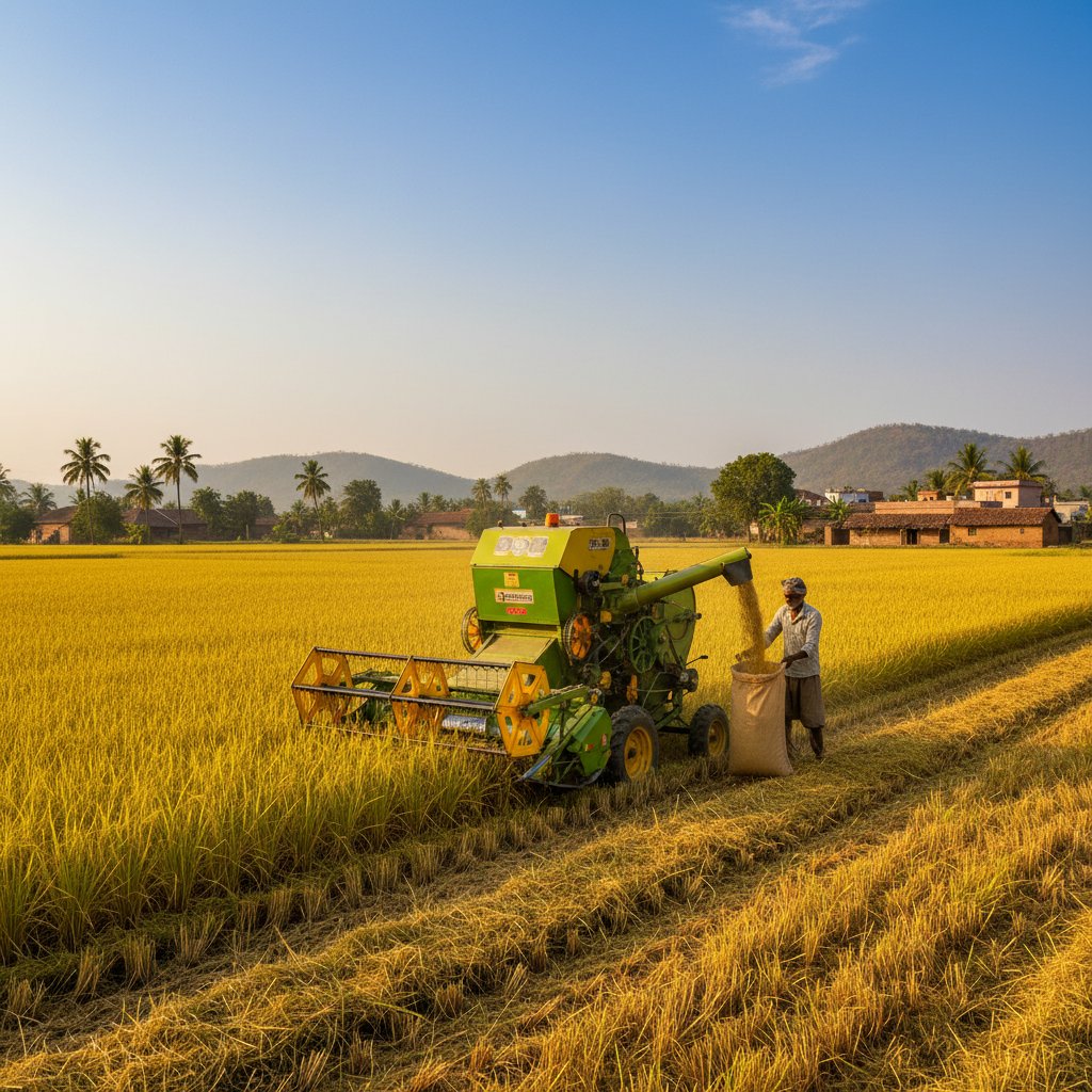 Mini Combine Harvester (Rice/Wheat) view 3