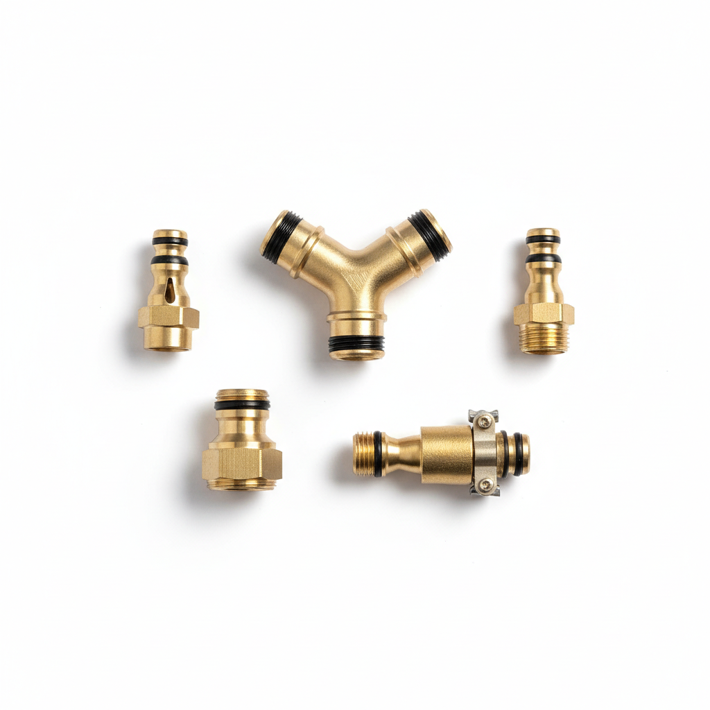 Brass Hose Connector Set - 5 Piece