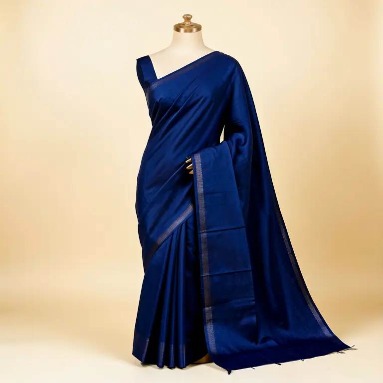 Cotton Silk Blend Saree Blue