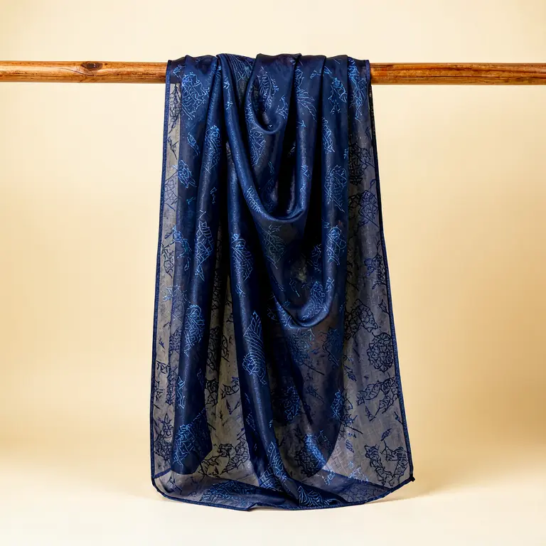 Printed Dupatta Blue